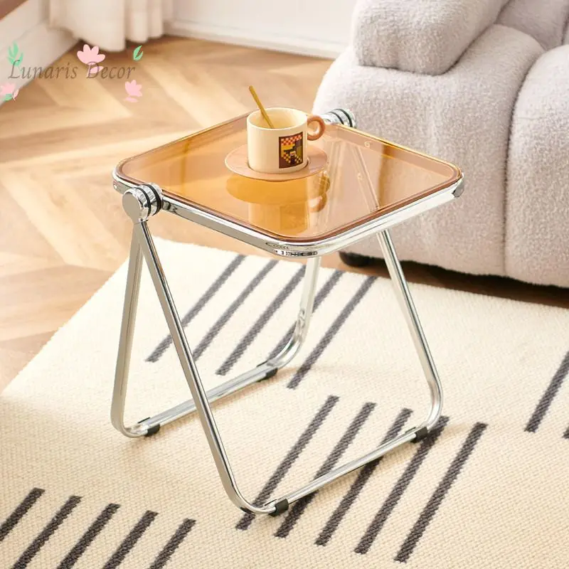 INS style foldable small coffee table, living room sofa side table, bedroom bedside table, balcony outdoor