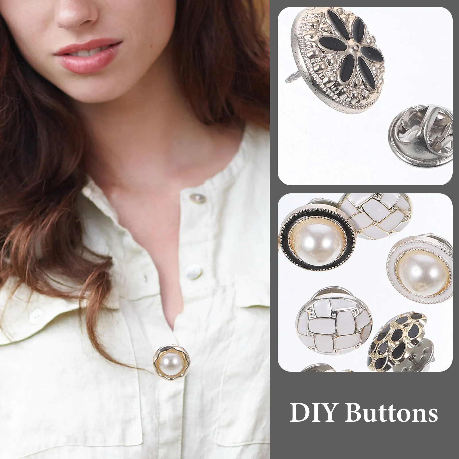 

20pcs No-Sew Buttons Lightweight Pin For Women Diy Clothing Buttons Anti Peering Safety Buckles Decorative Brooches Coat Button