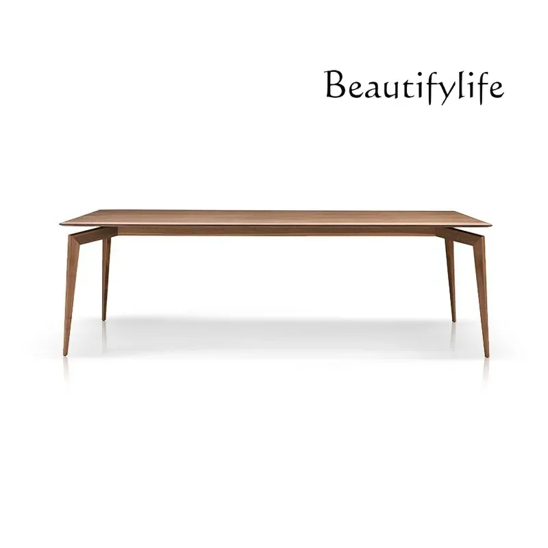 

N Solid Wood Dining Table Rectangular New Chinese Dining Table Light Luxury North American Black Walnut Dining Table