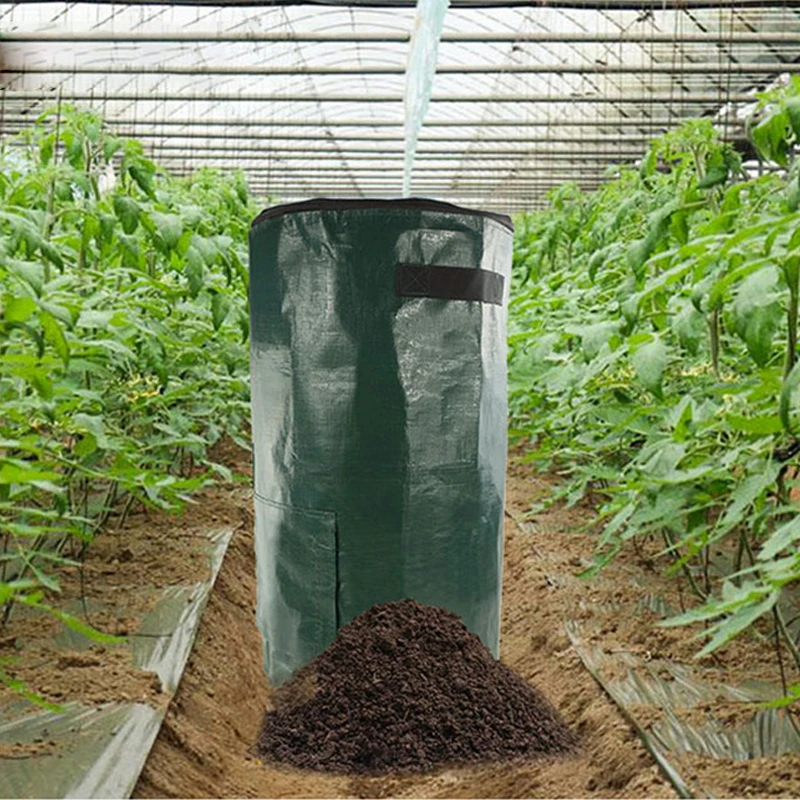 Organic Compost Bag With Lid Compost Bin Bag Collapsible Garden Yard Trash Can Environmental Organic Ferment Waste Collector