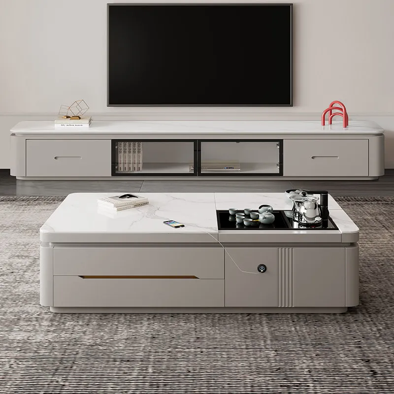 

Japanese Coffee Tables Multifunctional Storage Designer White Coffee Tables Vintage Dopamine Couchtisch Furniture For Home