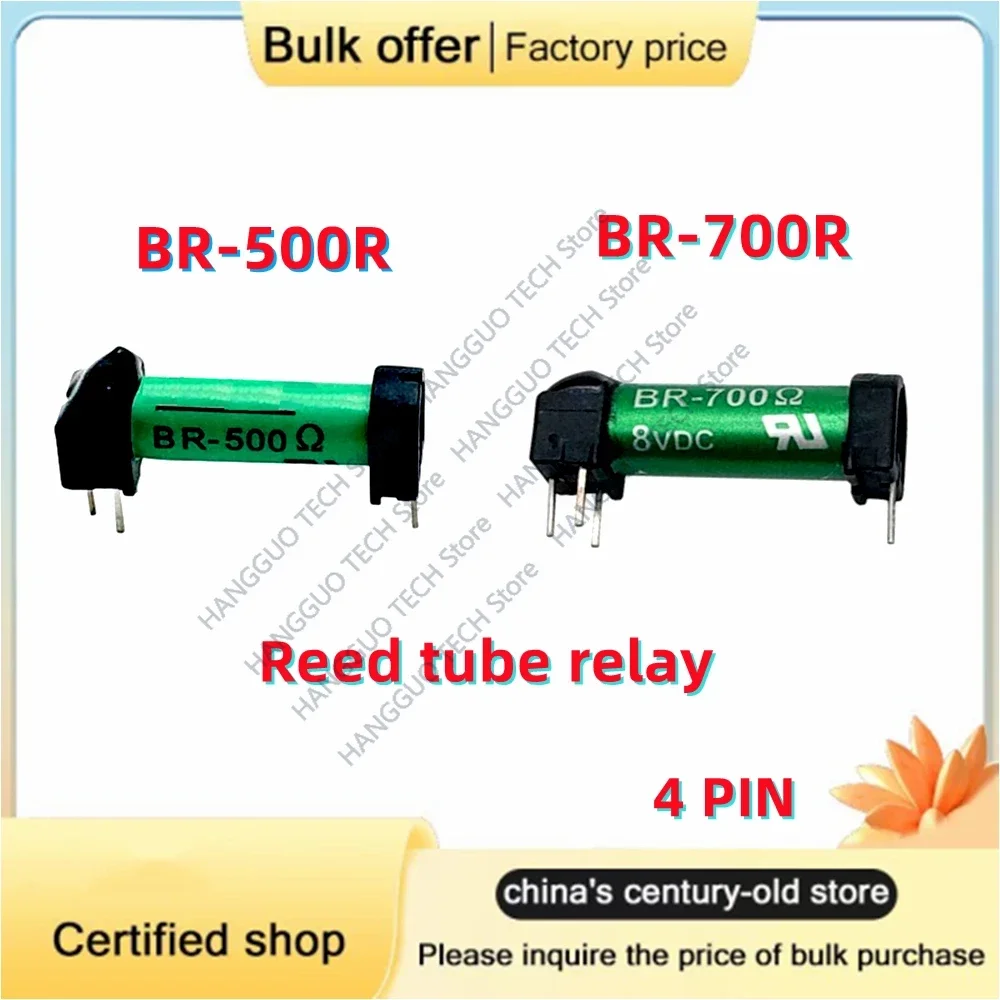 5PCS/Lot Brand new original Reed tube relay BR-500R/ BR-700R BR-500 Euro BR-700 Euro 5VDC 8VDC 4-pin in-line relay