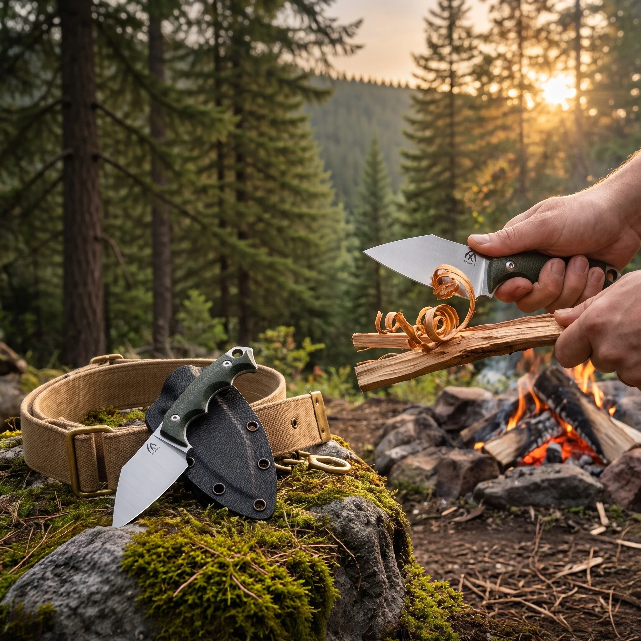 Portable sheathed straight knife for picnicking, picnicking, vegetable and fruit processing tools, home manual cutting, multi-pu