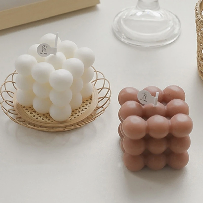 L43A Cube Bubble Scented Candles Stylish Home Decorations and DIY Crafting