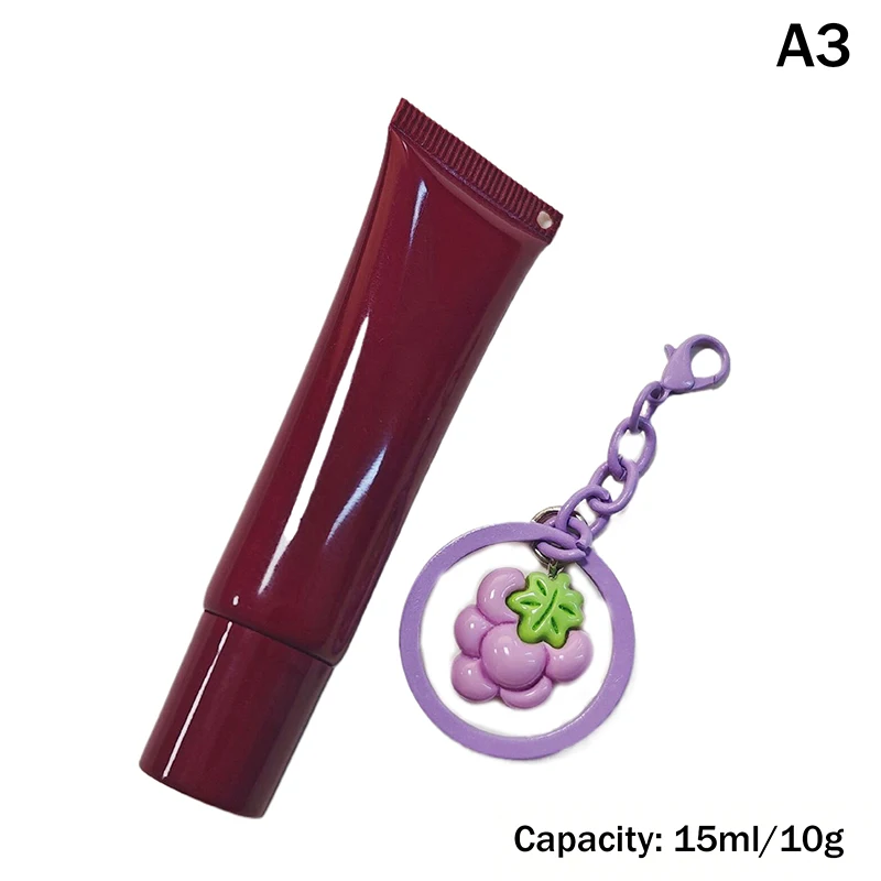 10/15ml Empty Lipstick Tube With Keychain Pendant Squeeze Sub-Bottling Refillable Liquid Container Bottle Lipgloss Sample Bottle