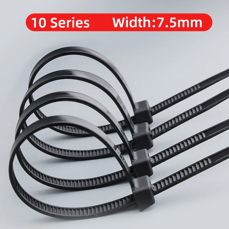 ZYCN 100PCS Widen 7.5mm Strong Pulling Force Large Self-locking  Nylon Plastic Cable Zip Ties Fasten Wrap Fixing Straps