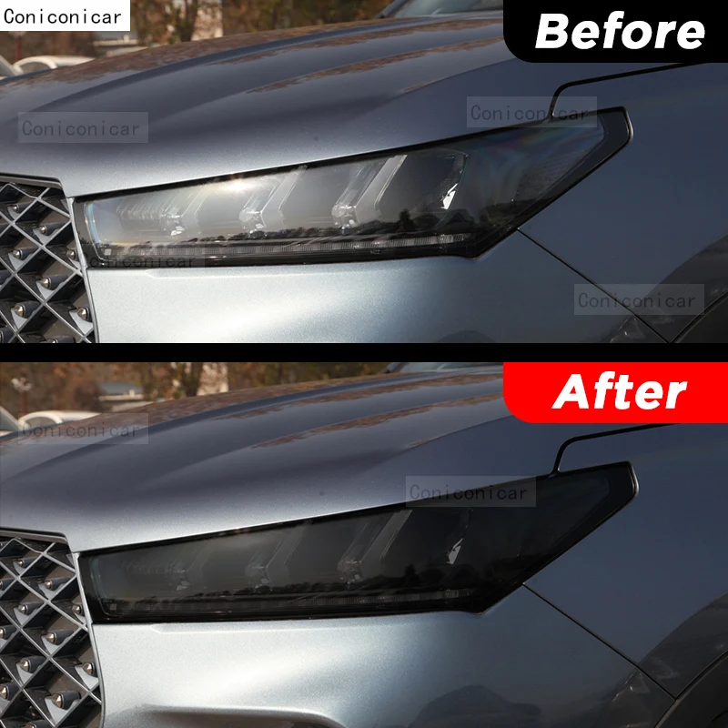 Car Headlight Protection Smoked Black Tint Anti-Scratch Protective Film TPU Stickers For Chery TIGGO 7 PRO 2022-2024 Accessories