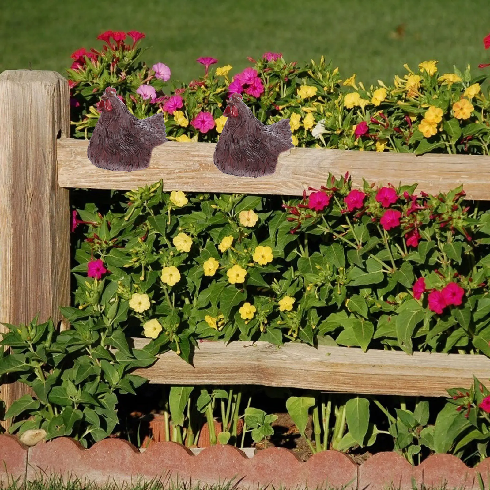 

Resin Chicken Adorn Lifelike Garden Decor Outdoor Resistant Lightweight Compact Design Natural Breath Simulation Animal