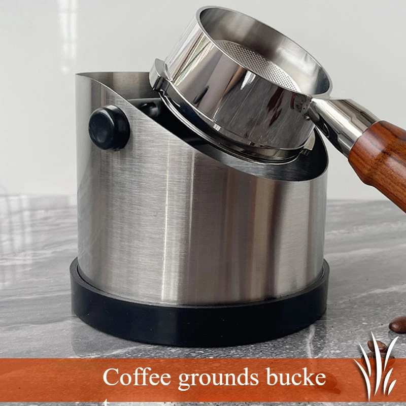 Coffee Knock Box Durable Stainless Steel Silicone Wrapped Silencing Domestic Bar Slag Bucket Box Coffee Kitchen Accessories