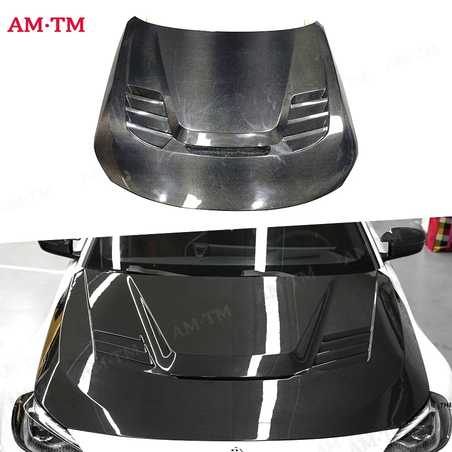 

For BMW 2 Series G42 G87 M2 2021+ Dry Carbon Fiber Front Engine Hood Cover Car Vent Bonnet Cap V Style Car Accessories