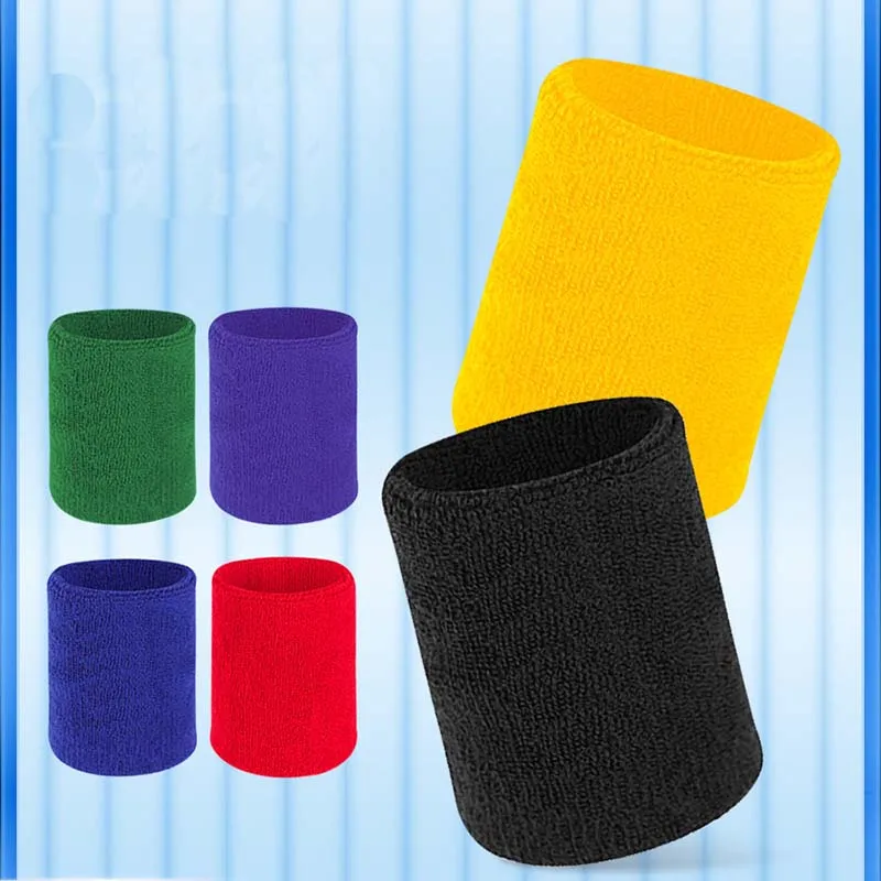 

Simple Solid Color Sports Wristband with Sweat-Absorbing Towel Badminton Fitness Running Basketball Multi-Use Wrist Sweatband
