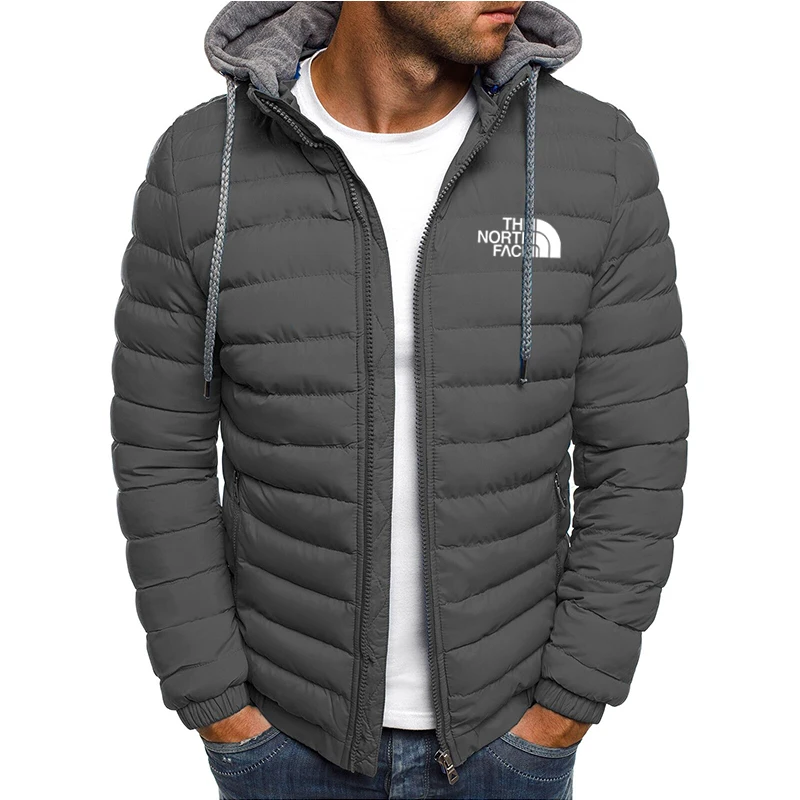 Windproof hooded men\'s jacket, warm coat, casual and comfortable, outdoor zipper jacket, street fashion, camping, winter 2024