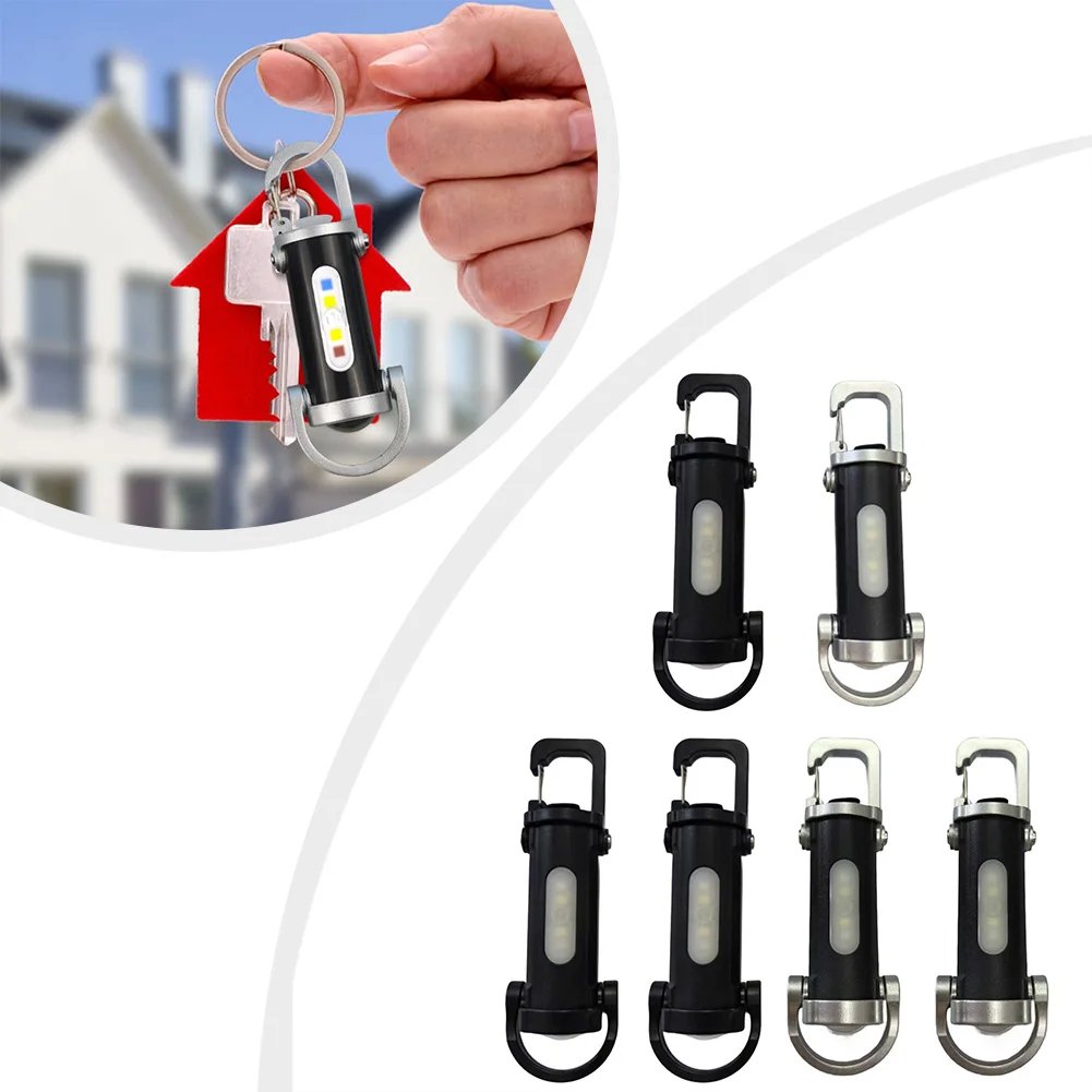 Mini torcia portachiavi ricaricabile tramite USB Design compatto impermeabile con modalità di luminosità elevata e bassa per attività all'aperto