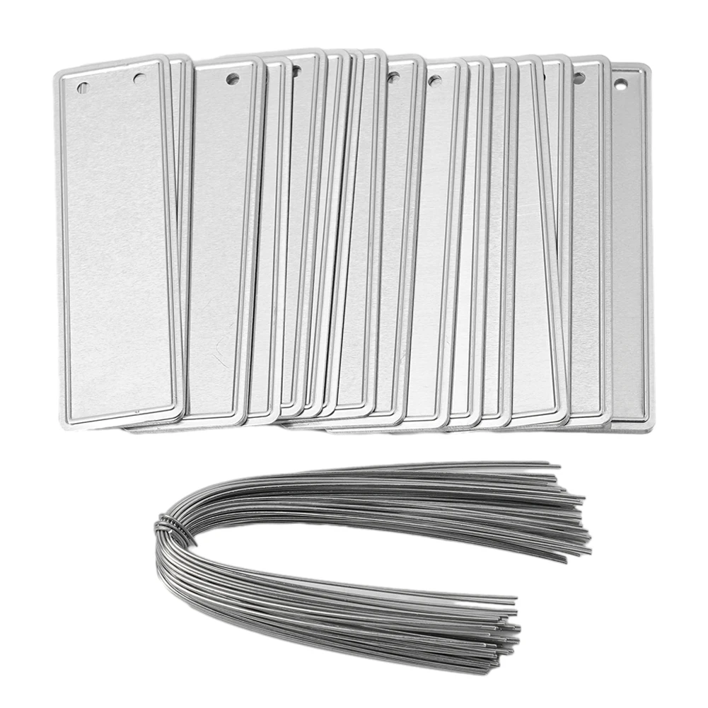 Label Your Garden Plants with Aluminum Label Tags Double sided and Waterproof with Iron Wire for Easy Hanging Pack of 50