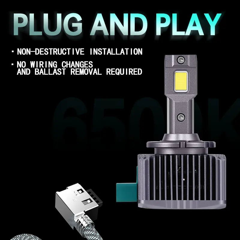 Imagen 5: DAWNKNIGHT-faros LED de repuesto, D1S, D2S, D3S, HID Original, 55W, D1S, D4S, D5S, D8S, LED, Plug and Play, 6500K, 12V