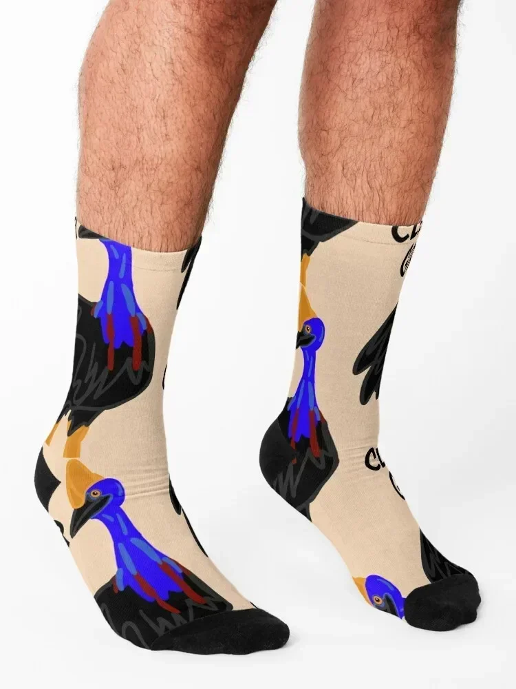 Clever Girl. Cassowary - Cartoon Socks luxe colored Non-slip tennis Socks Women's Men's