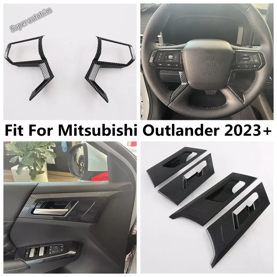 

Window Glass Lift Button / Water Cup Holder / Steering Wheel Frame Cover Trim For Mitsubishi Outlander 2023 2024 ABS Accessories