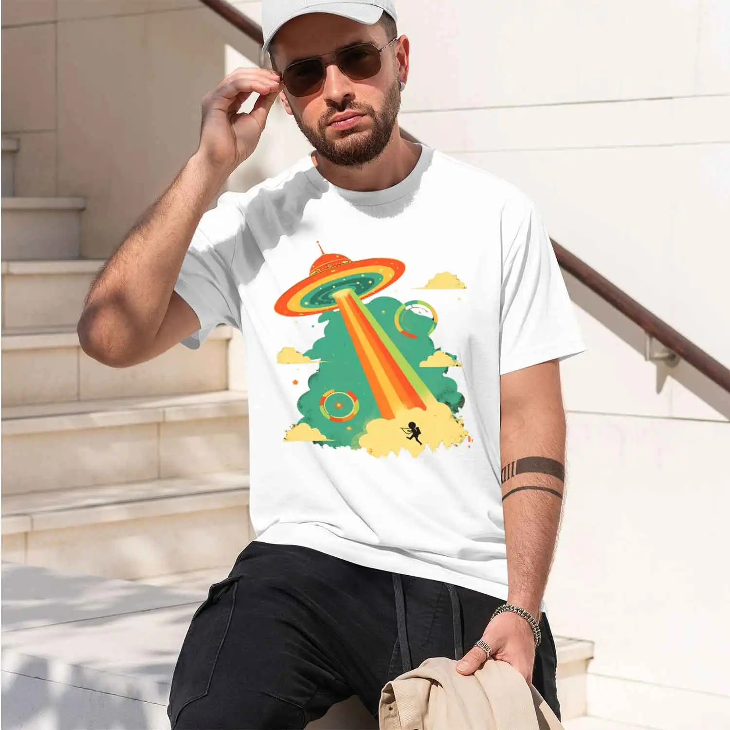 Funny Birtay Gift Traditional y Funny Ufo y Target Recurve Bow T-Shirt Men Clothing Streetwear Grh T Shirts 2026 New Model Short