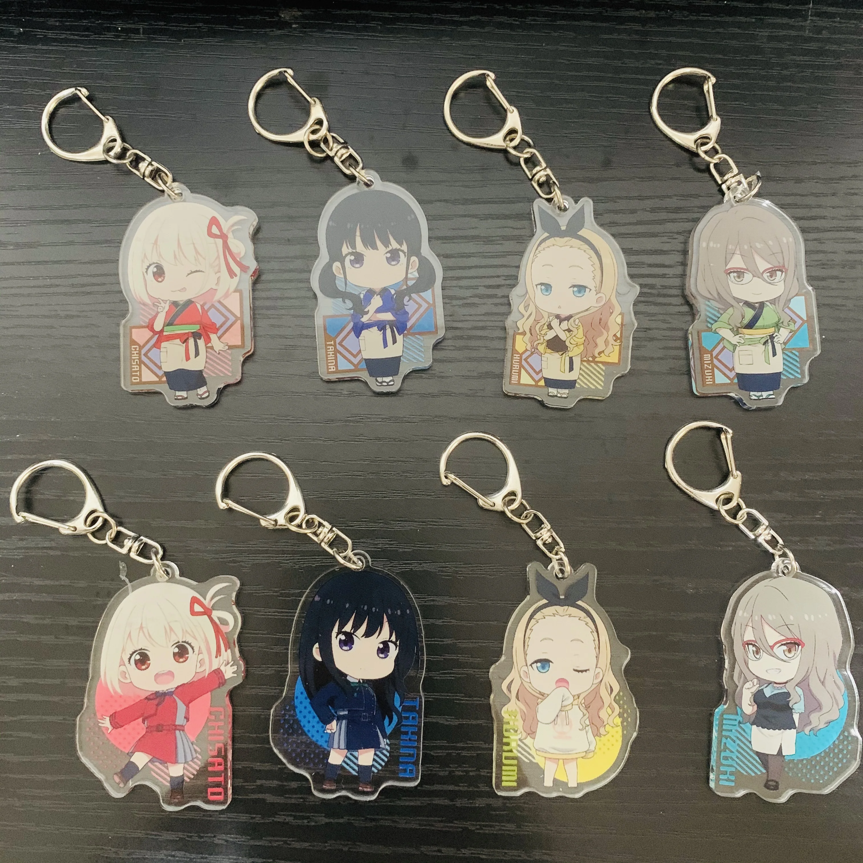 6CM Anime Lycoris Recoil Cosplay Acrylic Keychains Nishikigi Chisato Takina Inoue Mizuki Nakahara Fans Christmas Gifts Key Ring