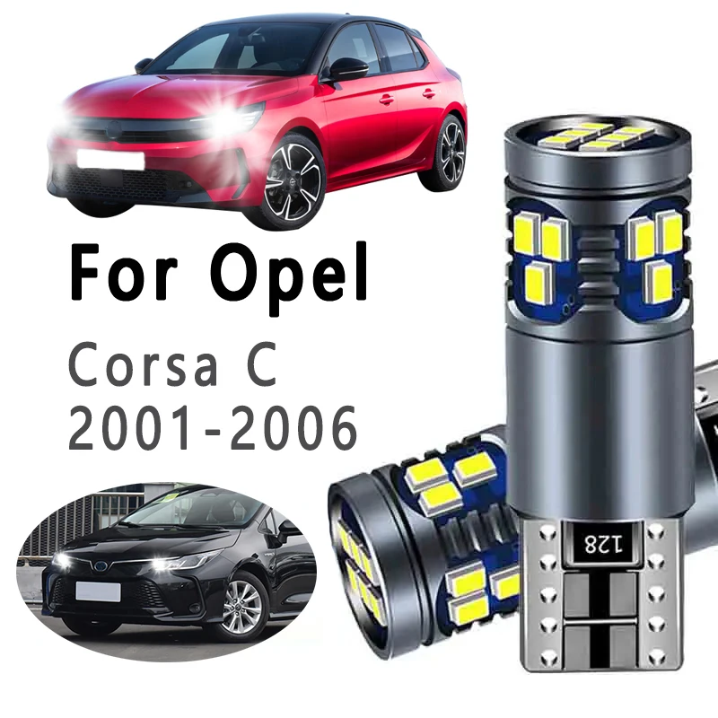 2Pcs T10 LED Bulbs Parking Lamp For Vauxhall Opel Corsa C 2001 2002 2003 2004 2005 2006 Car Interior Clearance Lights