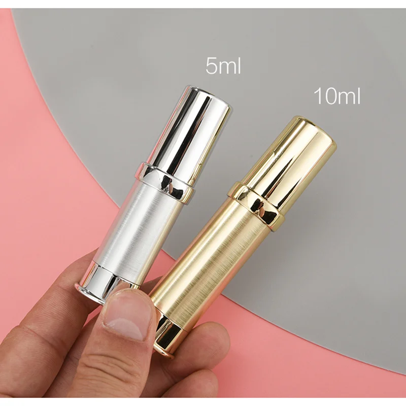 5ml 10ml 15ml 20ml 30ml UV Gold Silver Custom Cosmetic Bottles Airless Pump Mini Sample Essence Cream Wholesale Packaging Bulk