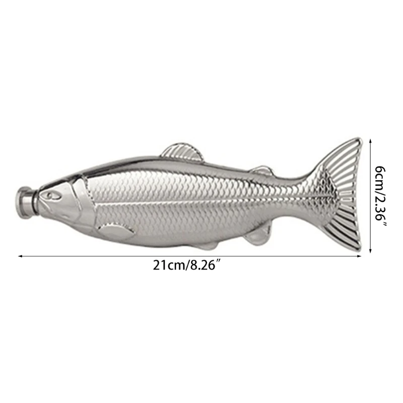 1Pc Stainless Steel Fish Shaped Wine Pot, 5-ounce Portable Wine Utensil, Home Outdoor Gift Small Wine Pot
