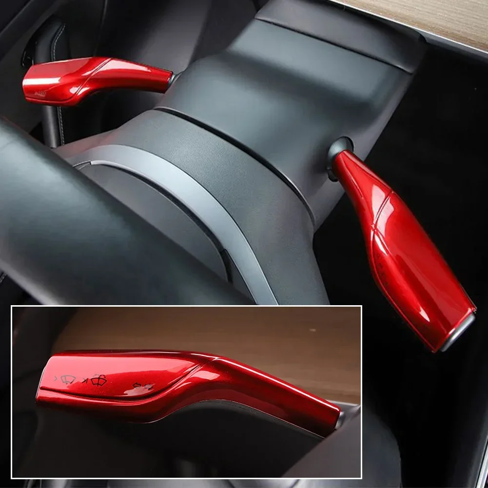 

2Pcs Tesla Model 3 Y Gear Shift Knob Cover Protective Armor Trim Anti Scratch Accessories for Interior Car Upgrade