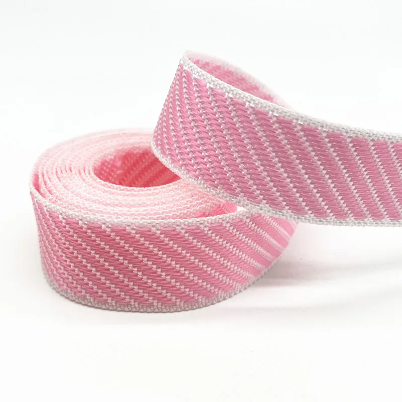 2 Yards 22mm Color Diagonal Stripes Edging Webbing Luggage Straps Pet Collar  Watch Strap Sewing Bag Belt Accessories #Ro