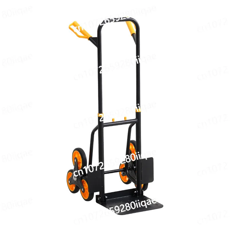 Six-wheeled stair climbing cart folding trolley pulling goods and transporting small trailers stair climbing artifact