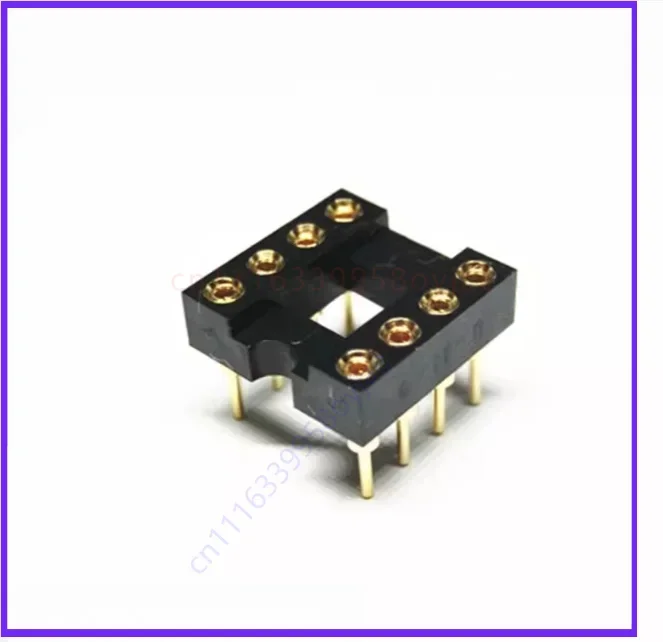 For Zhengling Precision 8P Full Gold-Plated Round Hole IC 8-Pin Base DIP-8 Round Pin Operational Amplifier Socket 100pcs