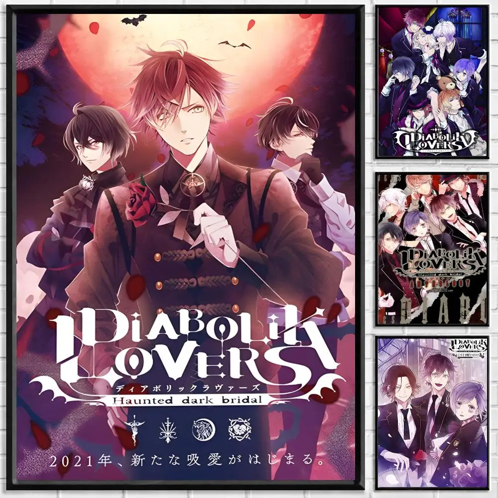 Anime Diabolik Lovers Poster Self-adhesive Art Waterproof Paper Sticker Coffee House Bar Room Wall Decor