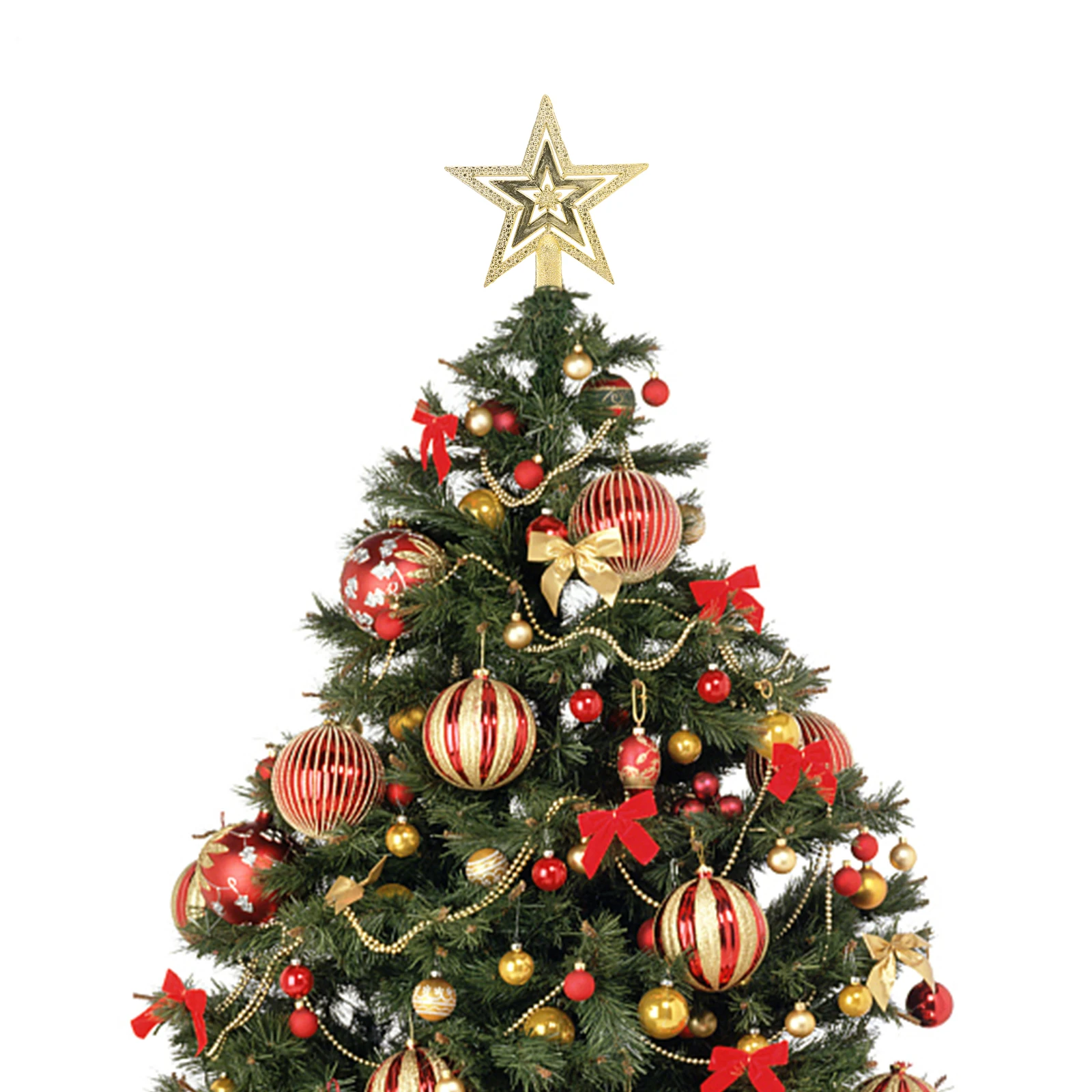 

10 Cm Pentagram Decoration Christmas Star Top Jacket Tree Topper Gold Ornaments