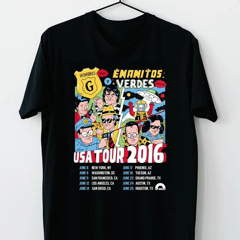 

Редкая черная футболка Hombres G Band USA Tour 2016, черная для фанатов KK1331