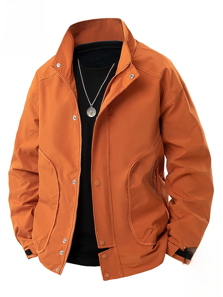 

PaulFrank Men's Outdoor Casual Jaet Windproof Autumn Faion Brand Loose Fit Zipper ket Polyester Fiber Long Sve