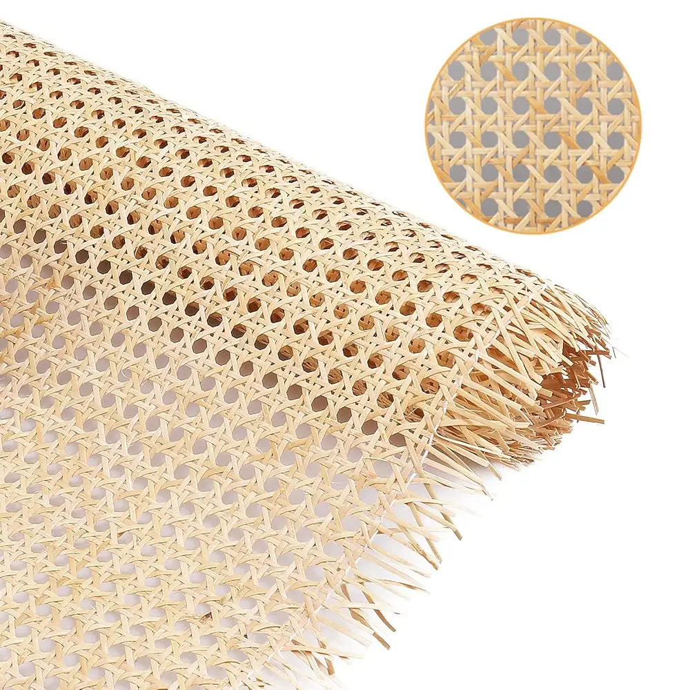 

14\ Width Cane Webbing 3.3Feet, Natural Rattan Webbing for Caning Projects, Woven Open Mesh Cane for Furniture, Chair, Cabine