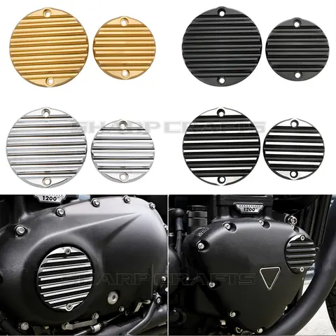 For TRIUMPH Street Twin Cup Scrambler Bonneville T100 T120 Thruxton 1200 R Bobber Motorcycle Clutch Badge & Acg Inspection Cover