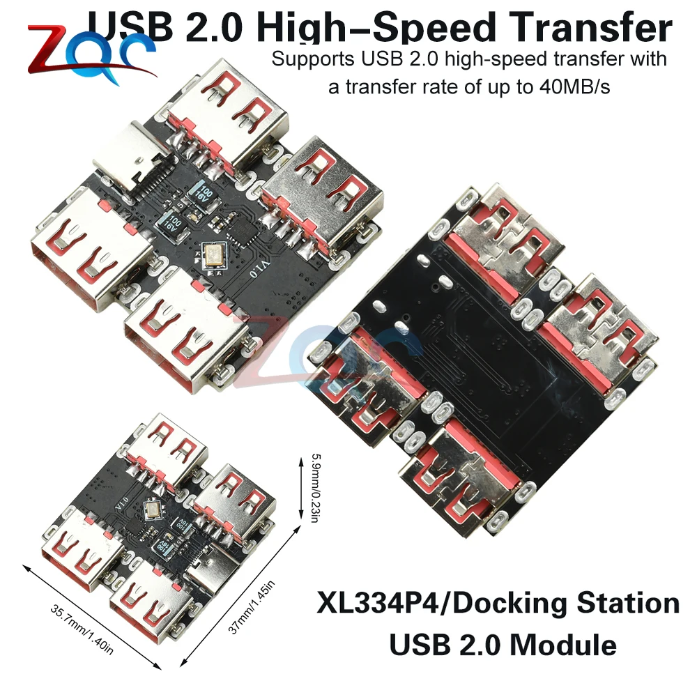 1-5 stks USBHUB USB 2.0 naar 4 Kanaals Manieren Hub PCB Module USB2.0 Splitter USB-HUB Type-C Extender Uitbreidingskaart 4 Poort 40 MB/S