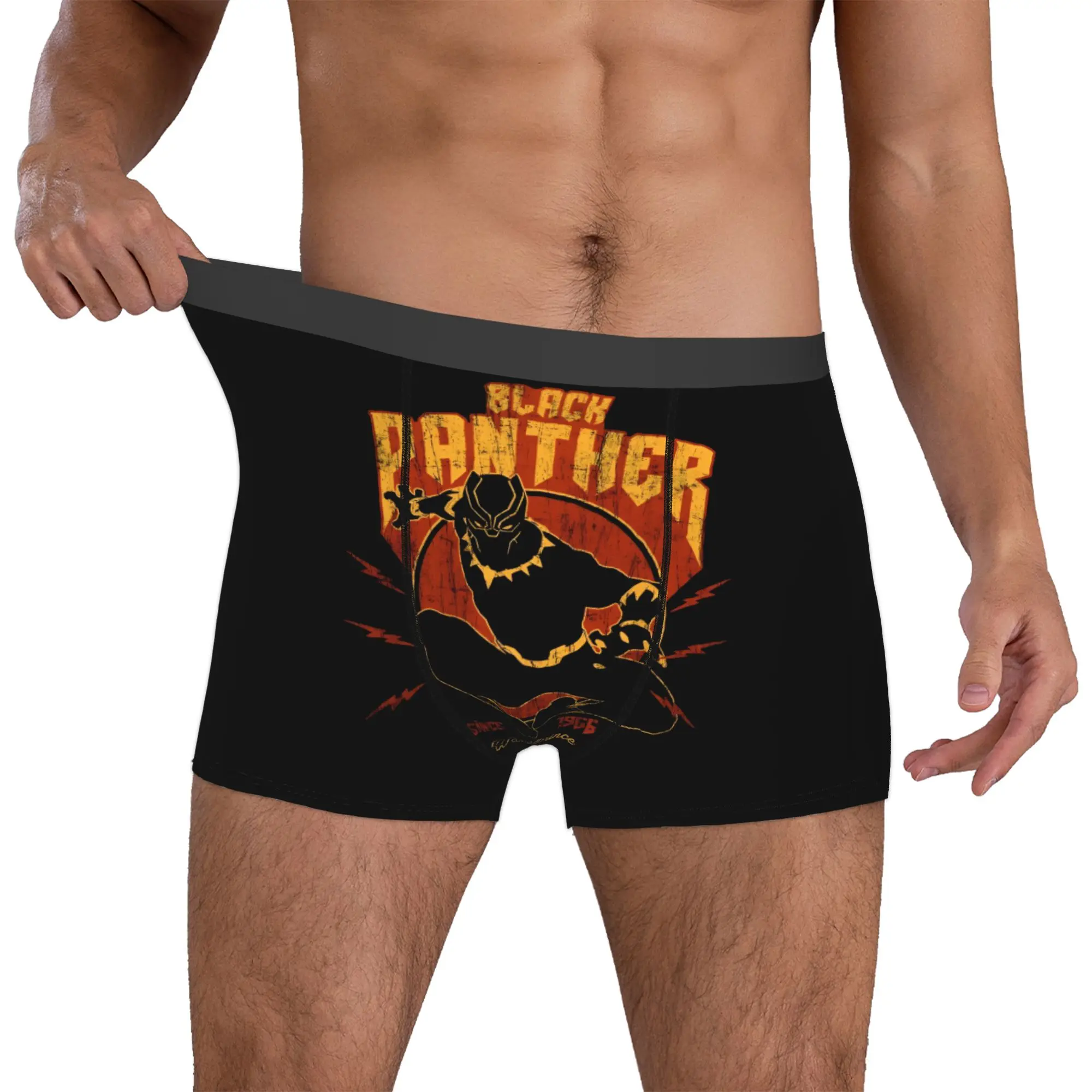 

Custom Novelty Black P-Panthers Boxers Shorts Panties Male Underpants Comfortable Comics Briefs Underwear