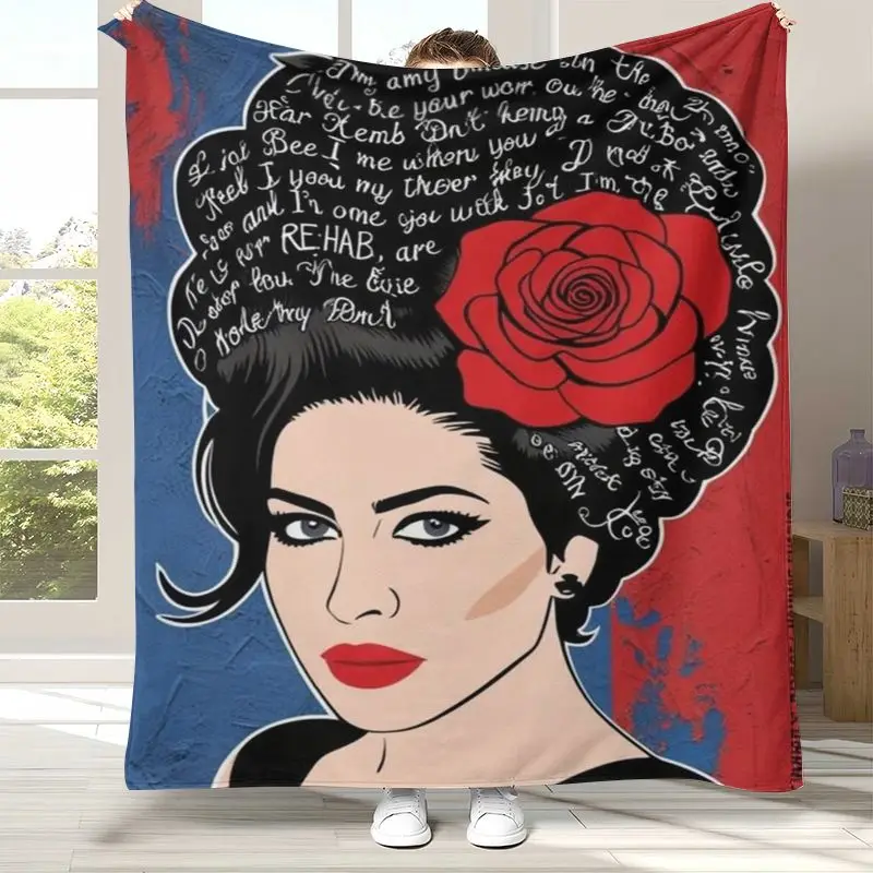 Amy Winehouse Music Singer Soft Flannel Throw Blanket,Cozy Warm Blanket for Bed,Sofa,Living Room,Picnic,Camping,Home Decor,Gift