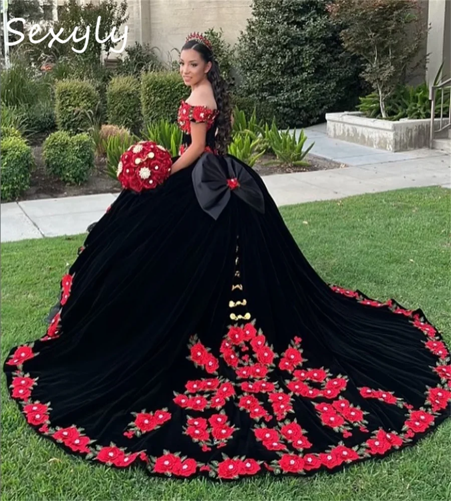 Traditional Mexican Charro Quinceanera Dresses Vestio Xv Flower Debutante Sweet 15 Dress With Beaded Organza Birthday Customized