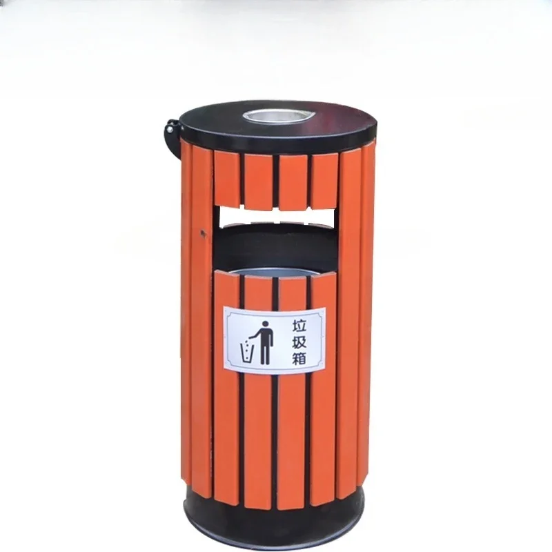 

Outdoor Trash Bin Large Trash Can Classification Scenic Spot Sanitation School Outdoor Steel Wood Park