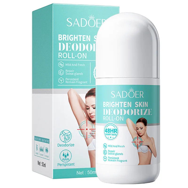 SADOER Deodorizing Body Lotion Roll-On Bead Deodorize Armpits Refreshing Body Skin Brightening Underarm Anti Sweating Odor Cream
