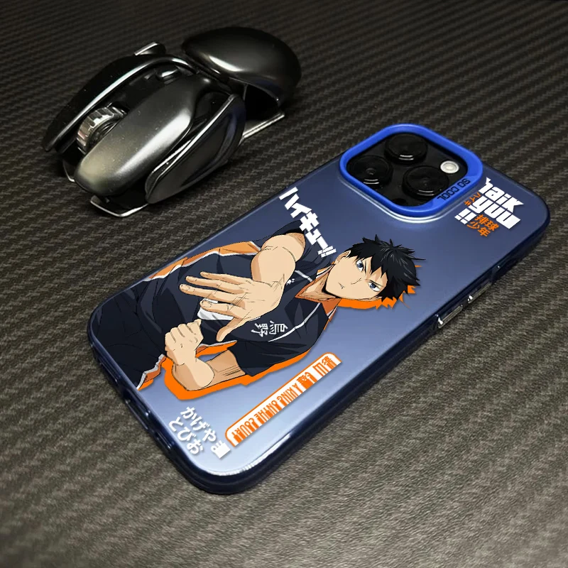 Animacja Haikyuu dla Apple iPhone 15 14 13 12 11 XS XR X 8 7 Pro Max Plus mini kolorowa posrebrzana wewnętrzna osłona