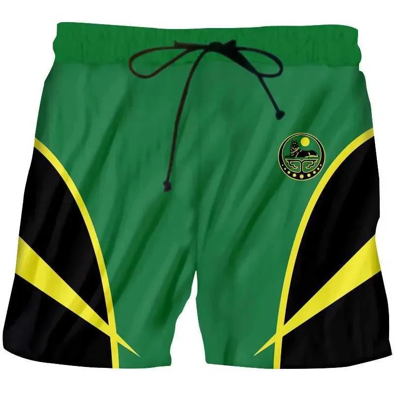 Men's beach shorts Chechen Russian pattern 3D printed shorts Men's summer breathable shorts Fitness shorts Men's Ropa Hombre