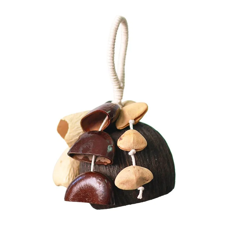 Natural Nut Shell Hand Rattle Wind Chime Pendant Fruit Handbell String Bell Backing Track Sound Therapy Musical Instrument