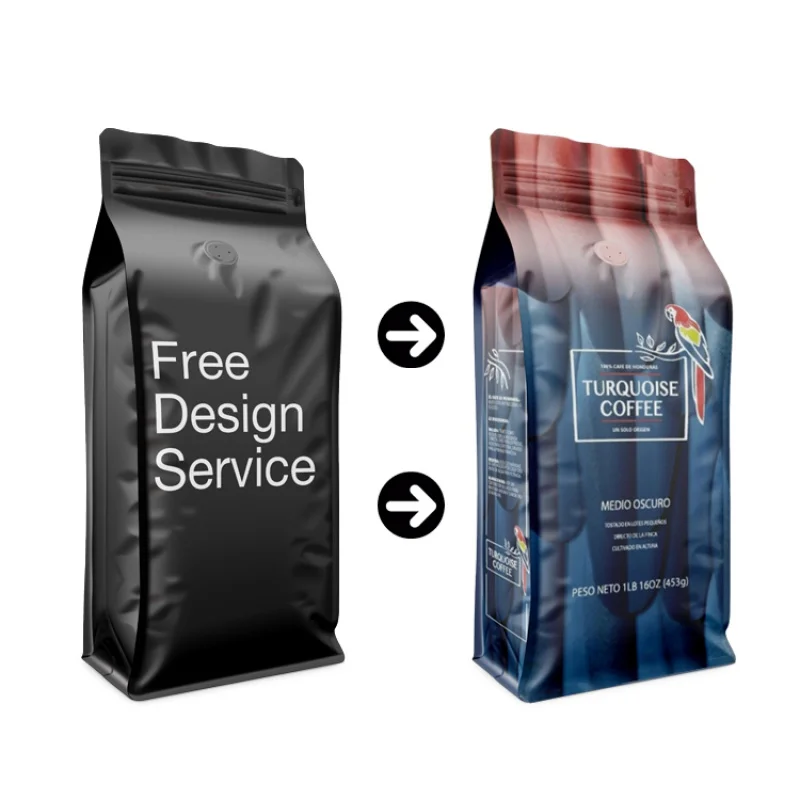 Custom. Custom 12Oz One Way Custom Printed Coffee Bag Zipper Bag Plastic For Candy Coffee Food Packaging