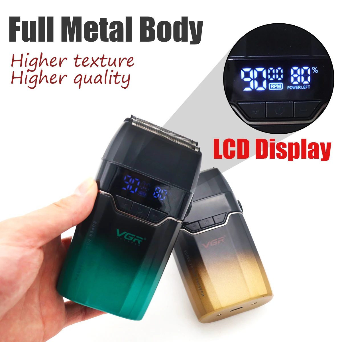 Профессиональная машинка для стрижки волос VGR, 9000 об/мин, для мужчин, лезвие DLC, цельнометаллические профессиональные парикмахерские машины 003 906 308