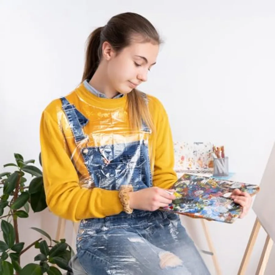 250팩 일회용 앞치마 성인용 방수 투명 플라스틱 앞치마 페인팅 파티 요리 집안일 피크닉 등에 적합