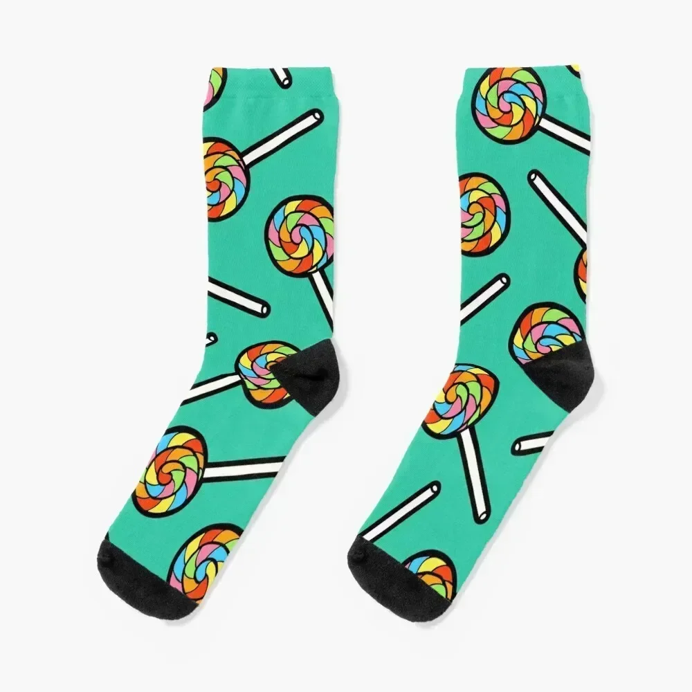 

Rainbow Lollipop Pattern Socks floor set hiking hip hop Girl'S Socks Men's
