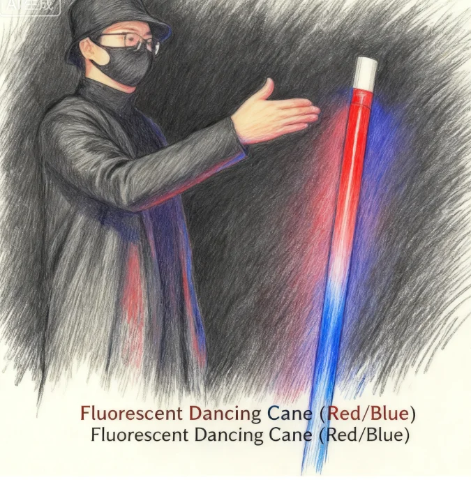 LED Dancing Cane Magic Trick | Fluorescent Floating Stick Stage Illusion Prop for Magicians Light-Up Gimmick